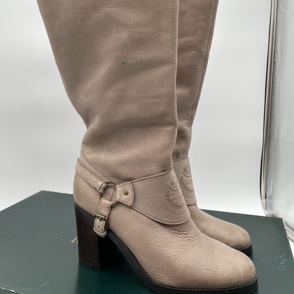 Ralph Lauren Delsa Women's Riding Boots, Taupe 8.5 B 8021676662CZ